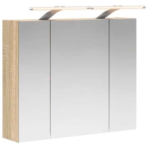 Шкаф с огледало за баня Сонома дъб 60 x 14,5 x 50 см