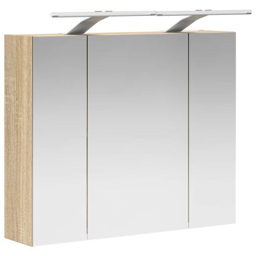 Шкаф с огледало за баня Сонома дъб 60 x 14,5 x 50 см