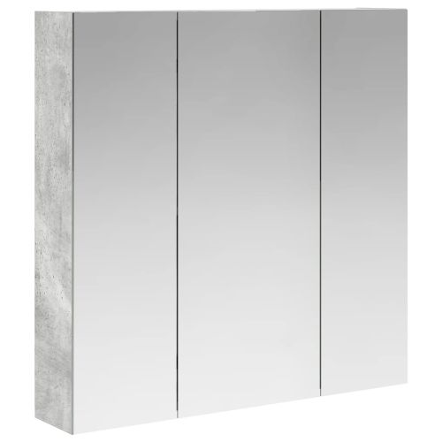 Шкаф с огледало за баня Циментено сиво 70 x 14,5 x 70 см