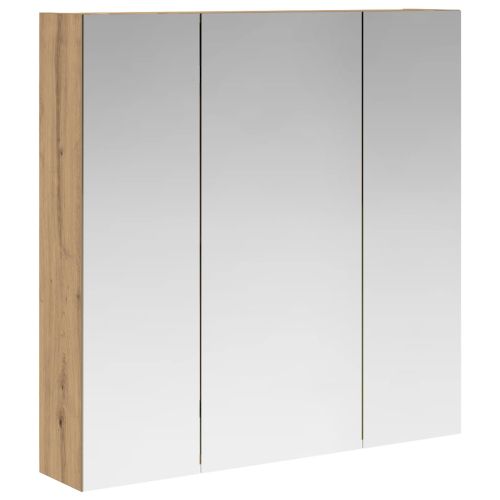 Шкаф с огледало за баня Дъб Артизан 70 x 14,5 x 70 см