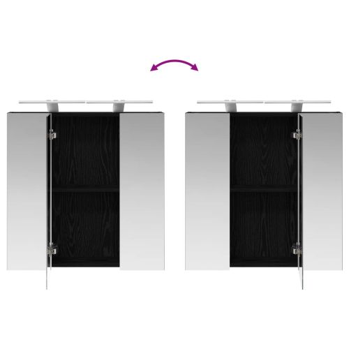 Шкаф с огледало за баня Черния дъб 70 x 14,5 x 70 см