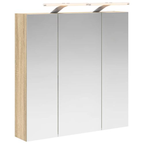 Шкаф с огледало за баня Сонома дъб 70 x 14,5 x 70 см