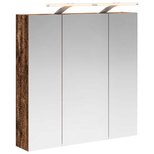 Шкаф с огледало за баня Старо дърво 70 x 14,5 x 70 см