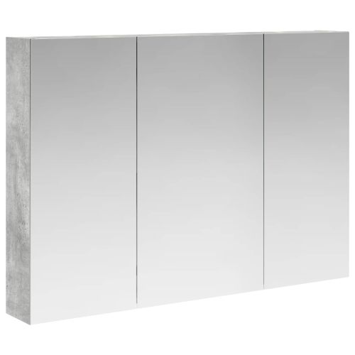 Шкаф с огледало за баня Циментено сиво 100 x 14,5 x 70 см