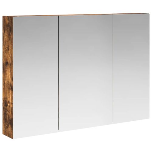 Шкаф с огледало за баня с рафт Димян дъб 100 x 14,5 x 70 см