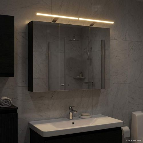Шкаф с огледало за баня с рафт Черния дъб 100 x 14,5 x 70 см