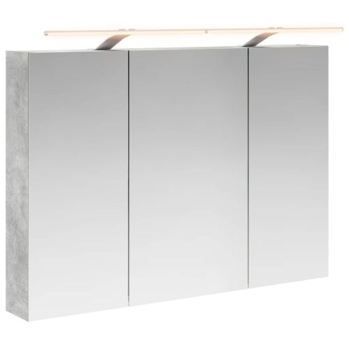 Шкаф с огледало за баня Циментено сиво 100 x 14,5 x 70 см