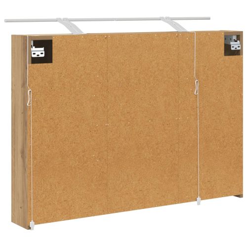 Шкаф с огледало за баня с рафт Дъб Артизан 100 x 14,5 x 70 см