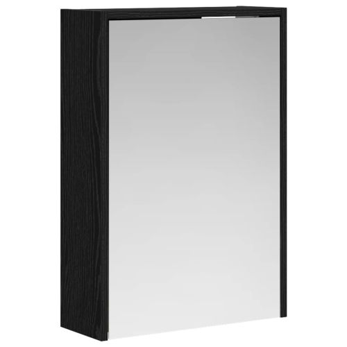 Шкаф с огледало за баня с рафт Черния дъб 43 x 16 x 62.5 см
