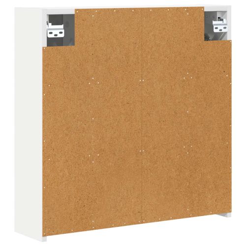 Шкаф с огледало за баня Бяло 63,5 x 16 x 62,5 см
