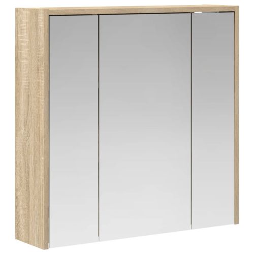 Шкаф с огледало за баня Сонома дъб 63,5 x 16 x 62,5 см