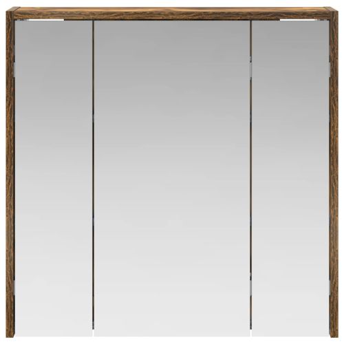 Шкаф с огледало за баня Димян дъб 63,5 x 16 x 62,5 см