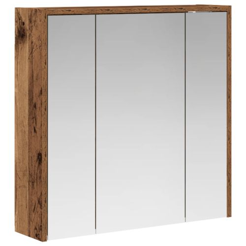 Шкаф с огледало за баня Старо дърво 63,5 x 16 x 62,5 см