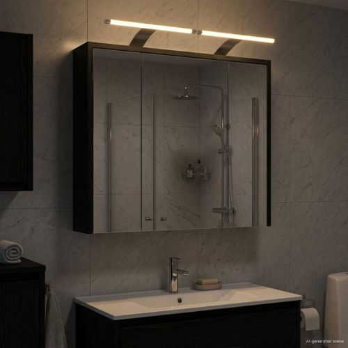 Шкаф с огледало за баня Черния дъб 63,5 x 16 x 62,5 см