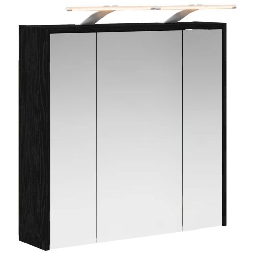 Шкаф с огледало за баня Черния дъб 63,5 x 16 x 62,5 см