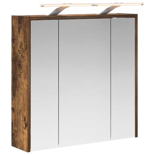 Шкаф с огледало за баня Димян дъб 63,5 x 16 x 62,5 см