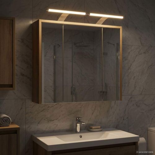 Шкаф с огледало за баня Дъб Артизан 63,5 x 16 x 62,5 см