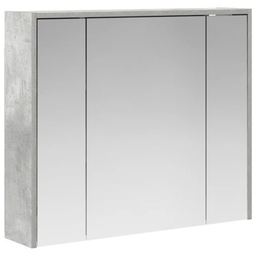 Шкаф с огледало за баня Циментено сиво 73,5 x 16 x 62,5 см