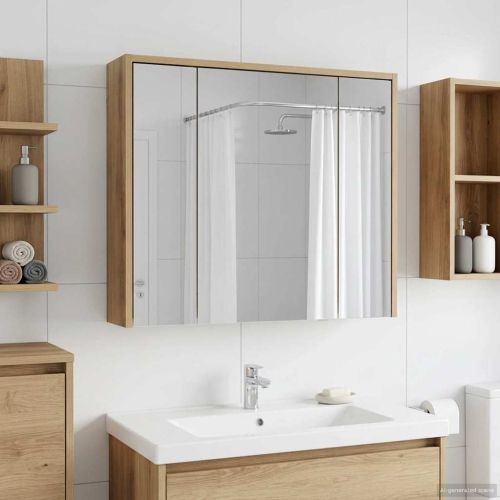 Шкаф с огледало за баня Дъб Артизан 73,5 x 16 x 62,5 см