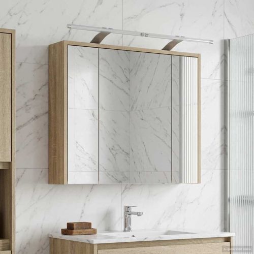 Шкаф с огледало за баня Сонома дъб 73,5 x 16 x 62,5 см