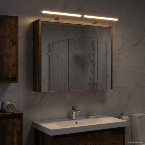 Шкаф с огледало за баня Димян дъб 73,5 x 16 x 62,5 см