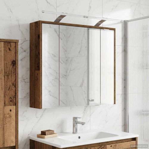 Шкаф с огледало за баня Старо дърво 73,5 x 16 x 62,5 см