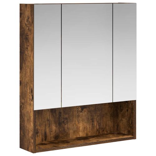 Шкаф с огледало за баня с рафт Димян дъб 60 x 14.5 x 70 см