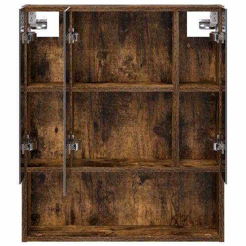 Шкаф с огледало за баня с рафт Димян дъб 60 x 14.5 x 70 см