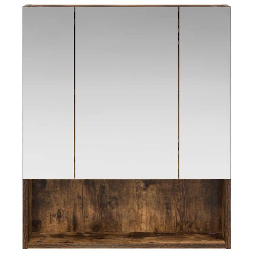 Шкаф с огледало за баня с рафт Димян дъб 60 x 14.5 x 70 см