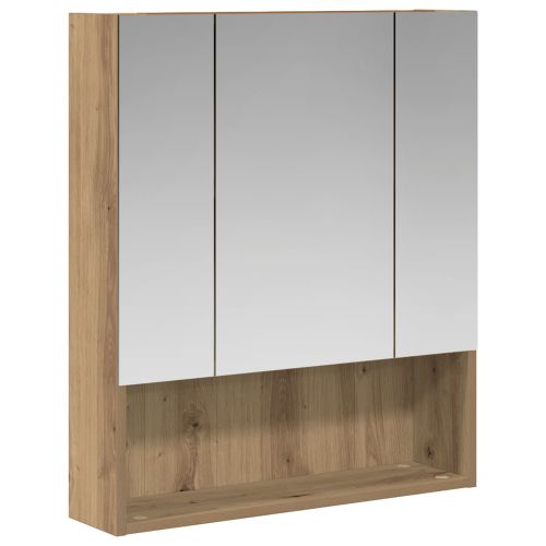 Шкаф с огледало за баня с рафт Дъб Артизан 60 x 14.5 x 70 см