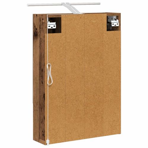 Шкаф с огледало за баня с рафт Старо дърво 50 x 14,5 x 70 см