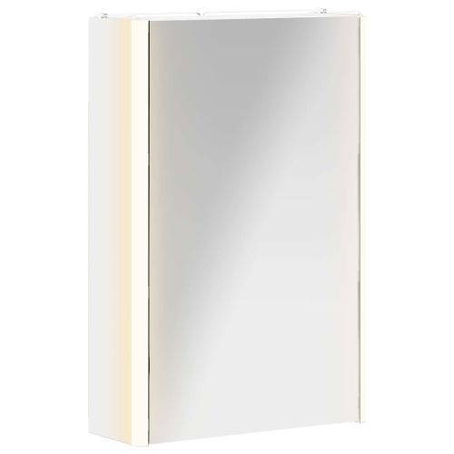 Шкаф с огледало за баня Бяло 33 x 11,5 x 50 см Инженерно дърво