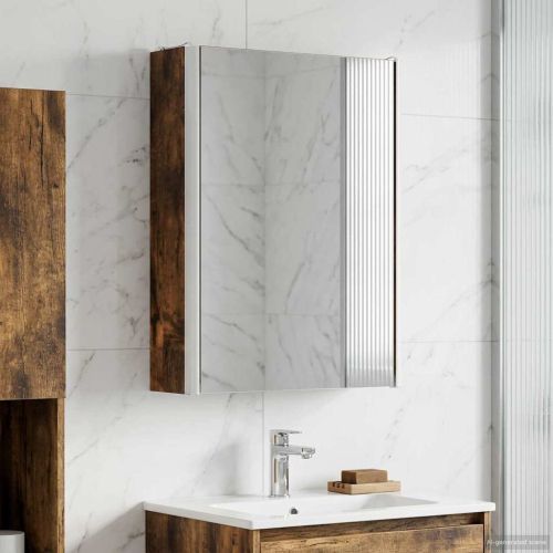 Шкаф с огледало за баня Димян дъб 33 x 11,5 x 50 см