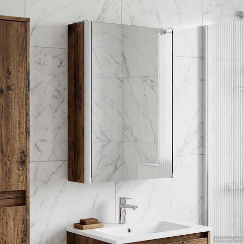 Шкаф с огледало за баня Старо дърво 33 x 11,5 x 50 см