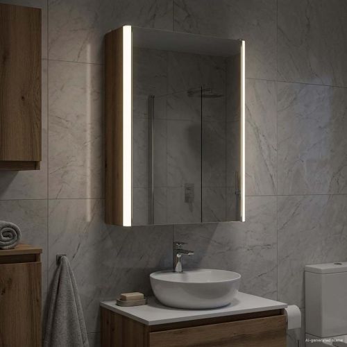 Шкаф с огледало за баня Дъб Артизан 33 x 11,5 x 50 см