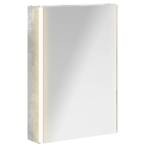 Шкаф с огледало за баня Циментено сиво 43 x 11,5 x 60,5 см