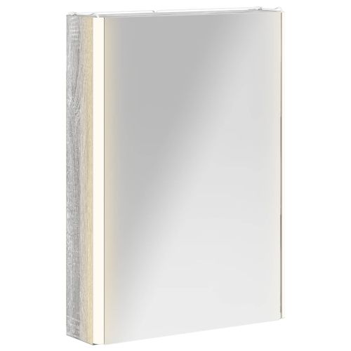 Шкаф с огледало за баня Сив Сонома 43 x 11,5 x 60,5 см