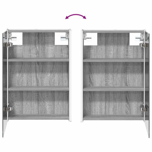 Шкаф с огледало за баня Сив Сонома 43 x 11,5 x 60,5 см