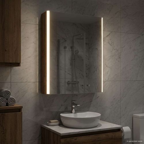 Шкаф с огледало за баня Старо дърво 43 x 11,5 x 60,5 см