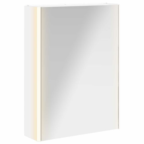 Шкаф с огледало за баня Бяло 53,5 x 15,5 x 70 см