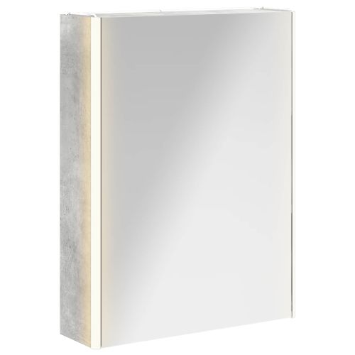 Шкаф с огледало за баня Циментено сиво 53,5 x 15,5 x 70 см