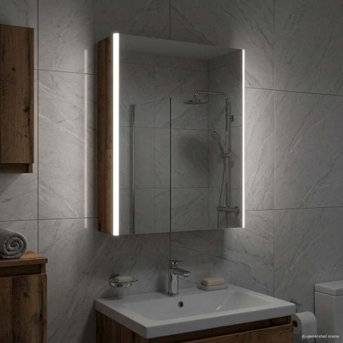 Шкаф с огледало за баня Старо дърво 53,5 x 15,5 x 70 см