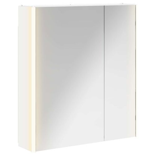 Шкаф с огледало за баня Бяло 63,5 x 15,5 x 70 см