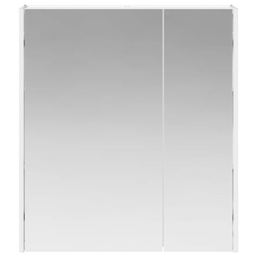 Шкаф с огледало за баня Бяло 63,5 x 15,5 x 70 см