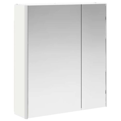 Шкаф с огледало за баня Бяло 63,5 x 15,5 x 70 см