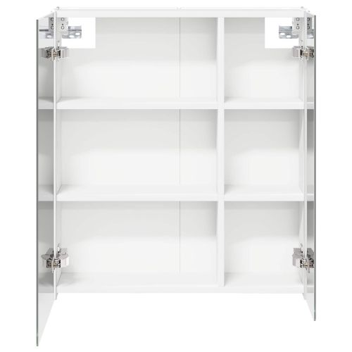 Шкаф с огледало за баня Бяло 63,5 x 15,5 x 70 см