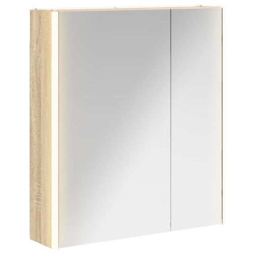 Шкаф с огледало за баня Сонома дъб 63,5 x 15,5 x 70 см