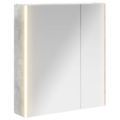 Шкаф с огледало за баня Циментено сиво 63,5 x 15,5 x 70 см