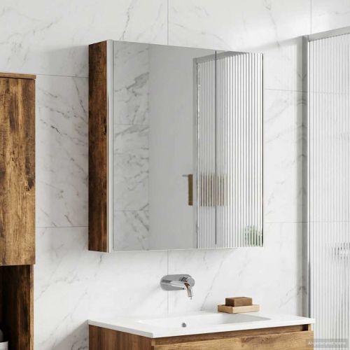 Шкаф с огледало за баня Димян дъб 63,5 x 15,5 x 70 см