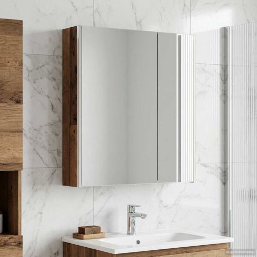 Шкаф с огледало за баня Старо дърво 63,5 x 15,5 x 70 см